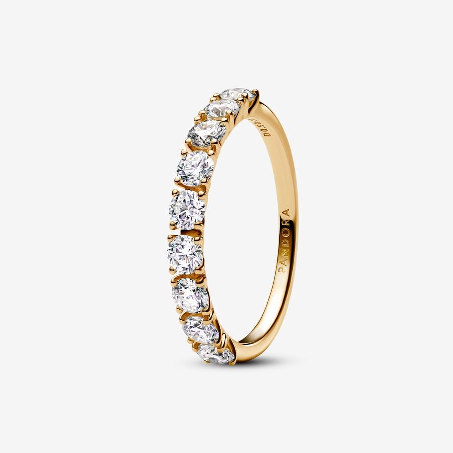 Anel de Banda Radiante com Moissanite
