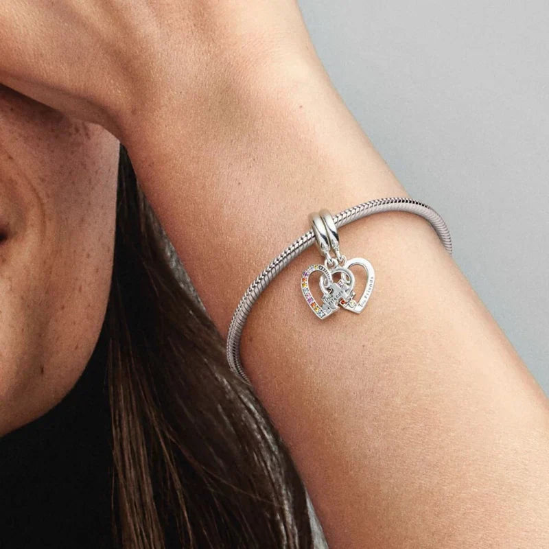 Charm Amizade Dois Coracoes em Quebra Cabeca