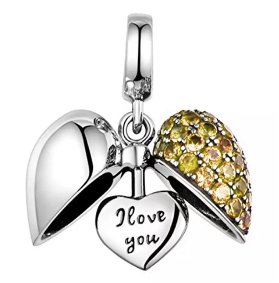 Charm Coração Aberto I Love You - Personalizado