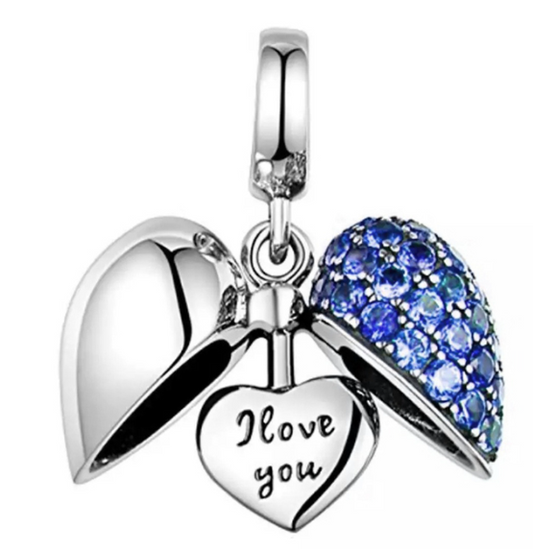 Charm Coração Aberto I Love You - Personalizado