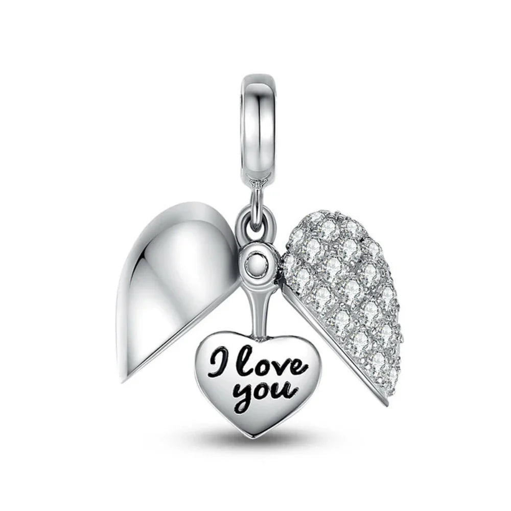Charm Coração Aberto I Love You - Personalizado