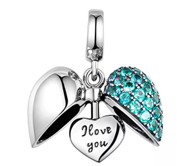 Charm Coração Aberto I Love You - Personalizado