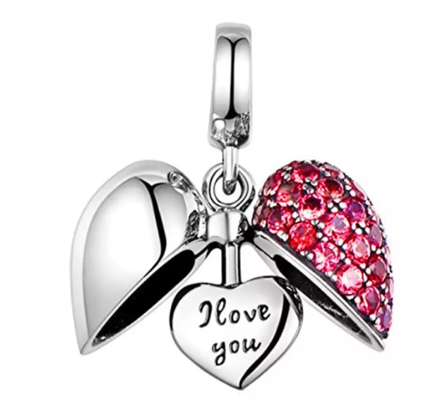 Charm Coração Aberto I Love You - Personalizado