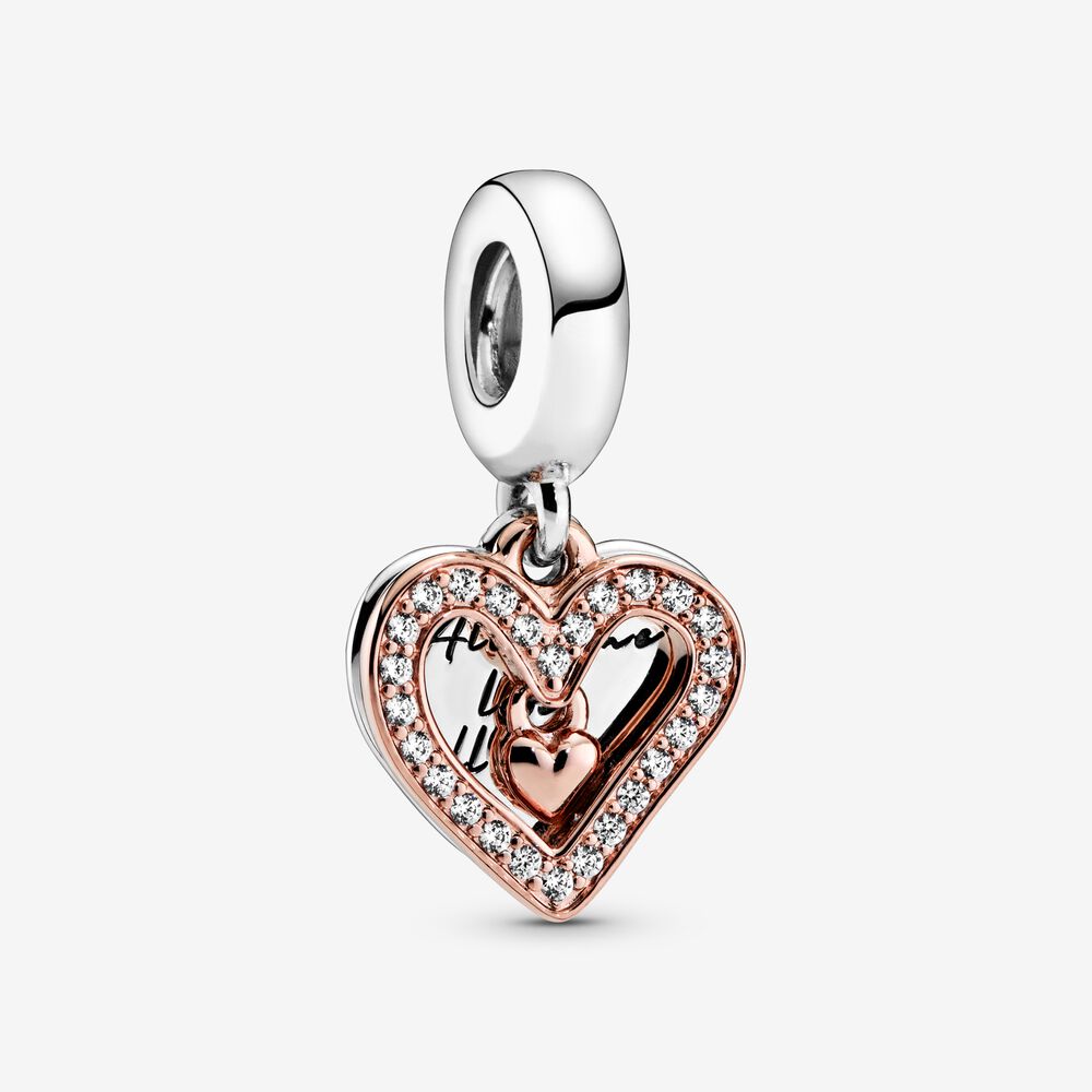 Charm Coração Brilhante à Mão Livre