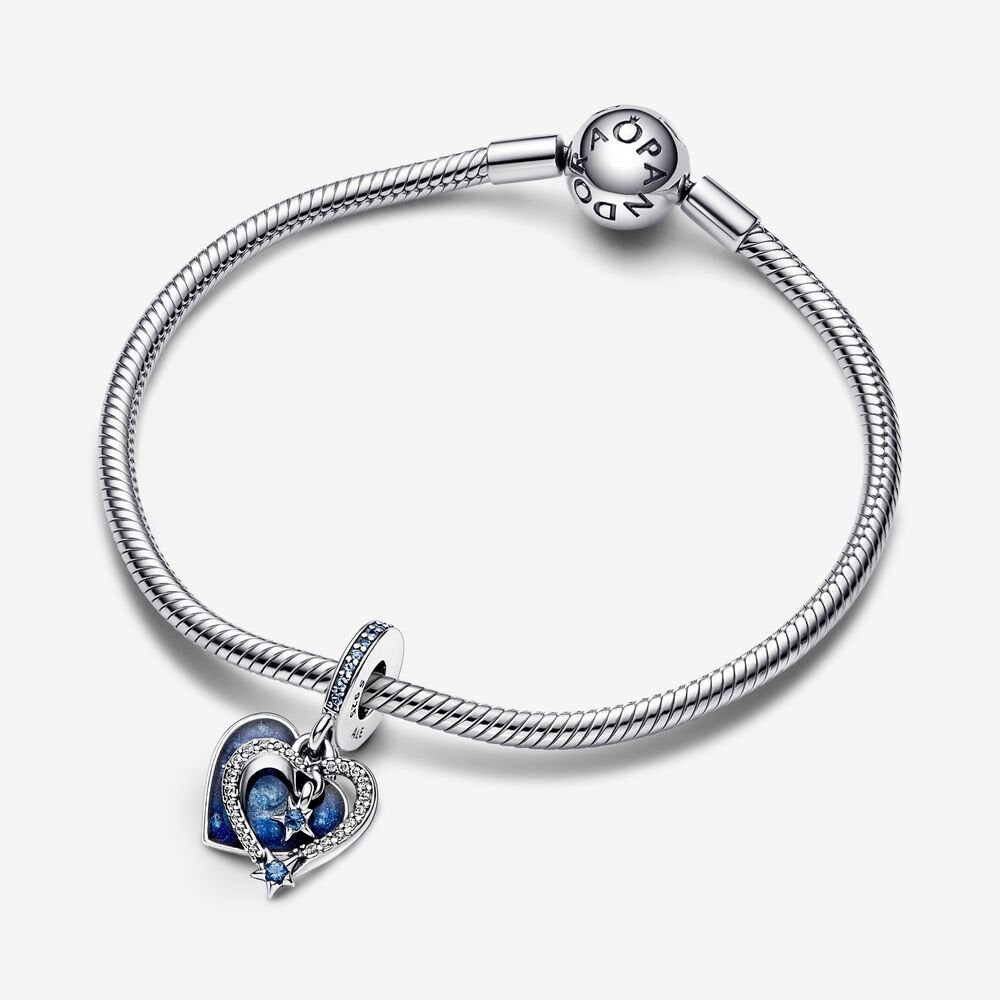 Charm Duplo Coração Estrela Cadente Celestial