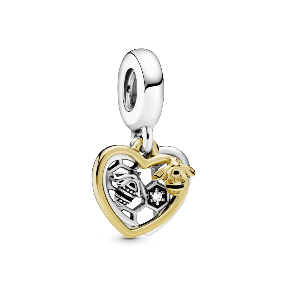 Charm Pendente Abelhas e Coração