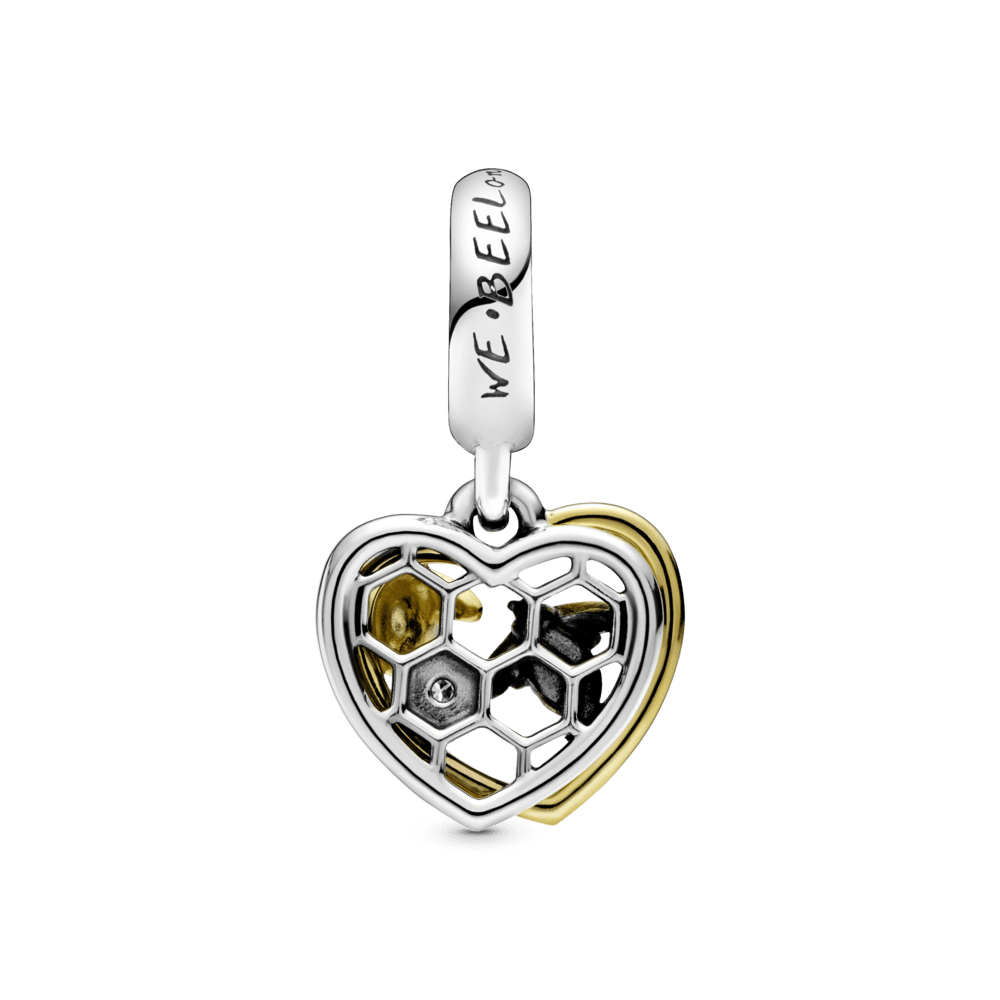 Charm Pendente Abelhas e Coração