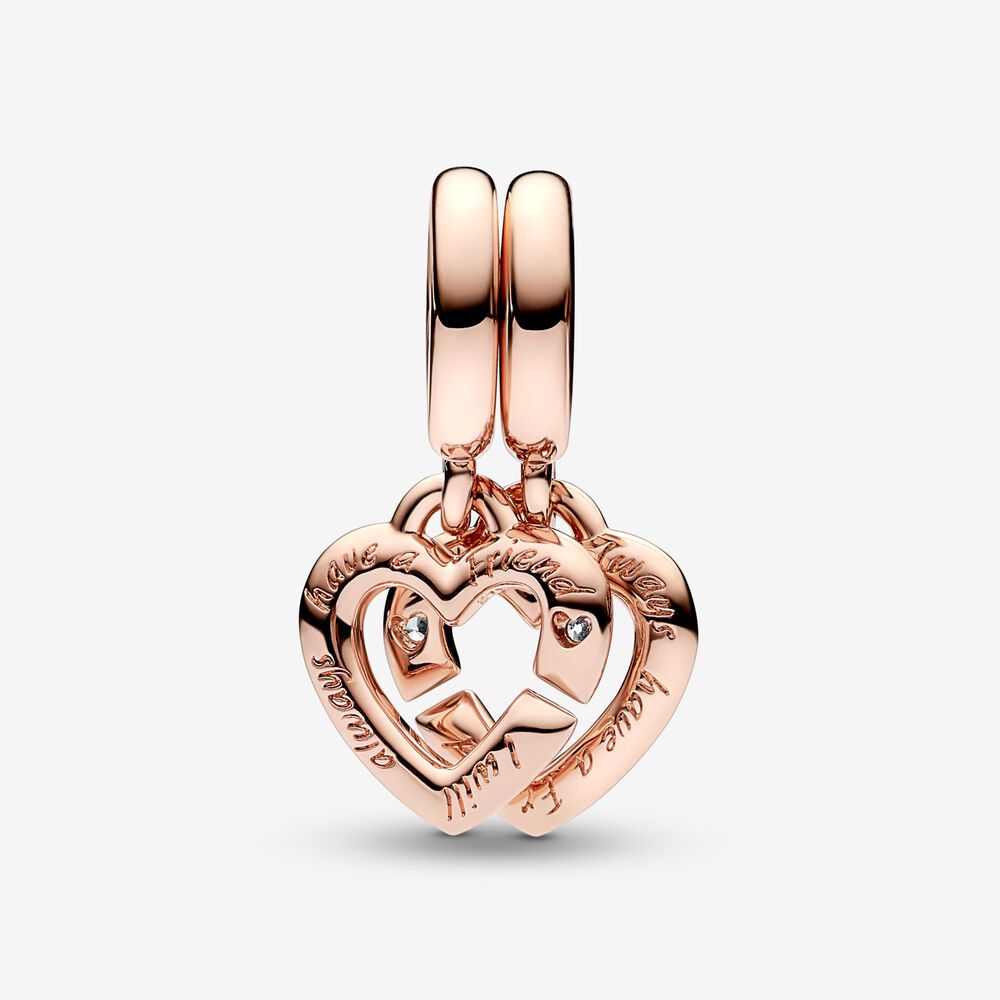 Charm Pendente Corações de Irmãs Ligadas