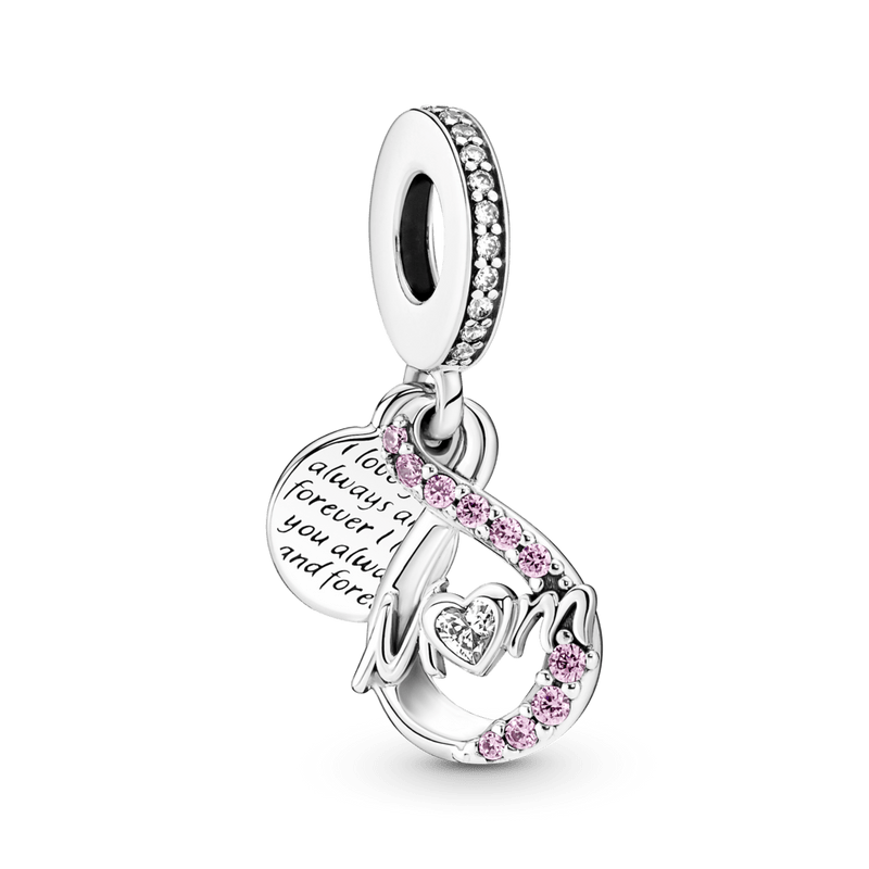 Charm Pendente Duplo Pave Mamae Infinito