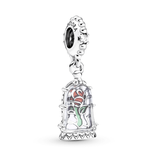 Charm Pendente Rosa Encantada - Bela e a Fera
