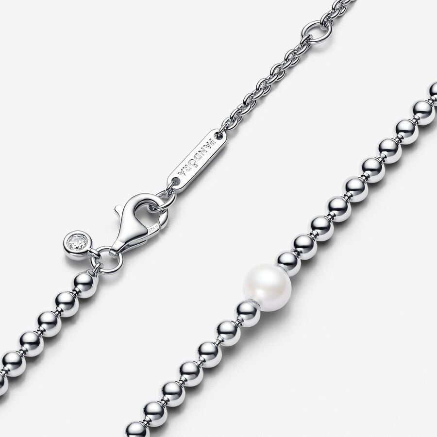 Colar Collier de Contas e Perolas de Agua Doce