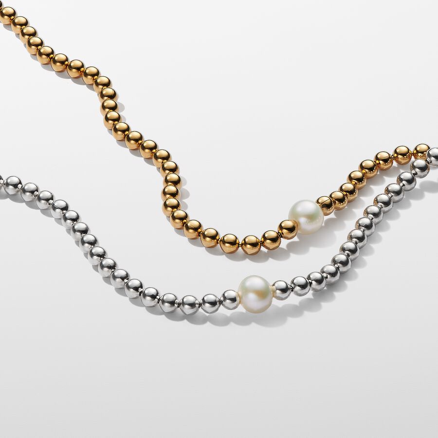 Colar Collier de Contas e Perolas de Agua Doce