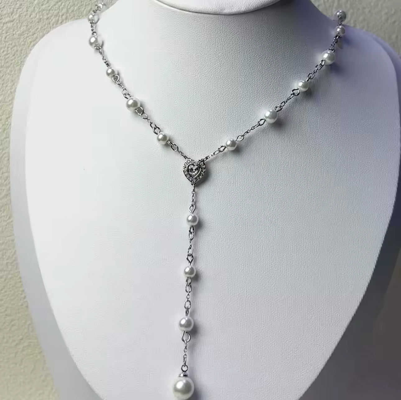 Colar 'Y' Ariana Grande Swarovski Crystal Pearl