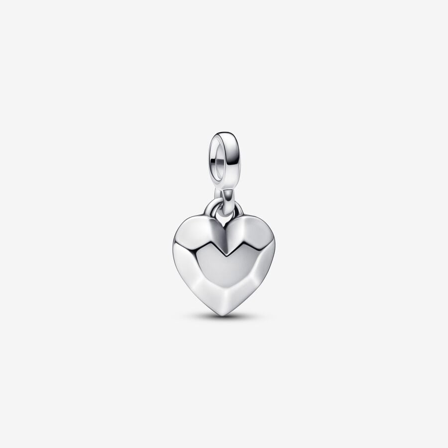 Mini Charm Coração Facetado