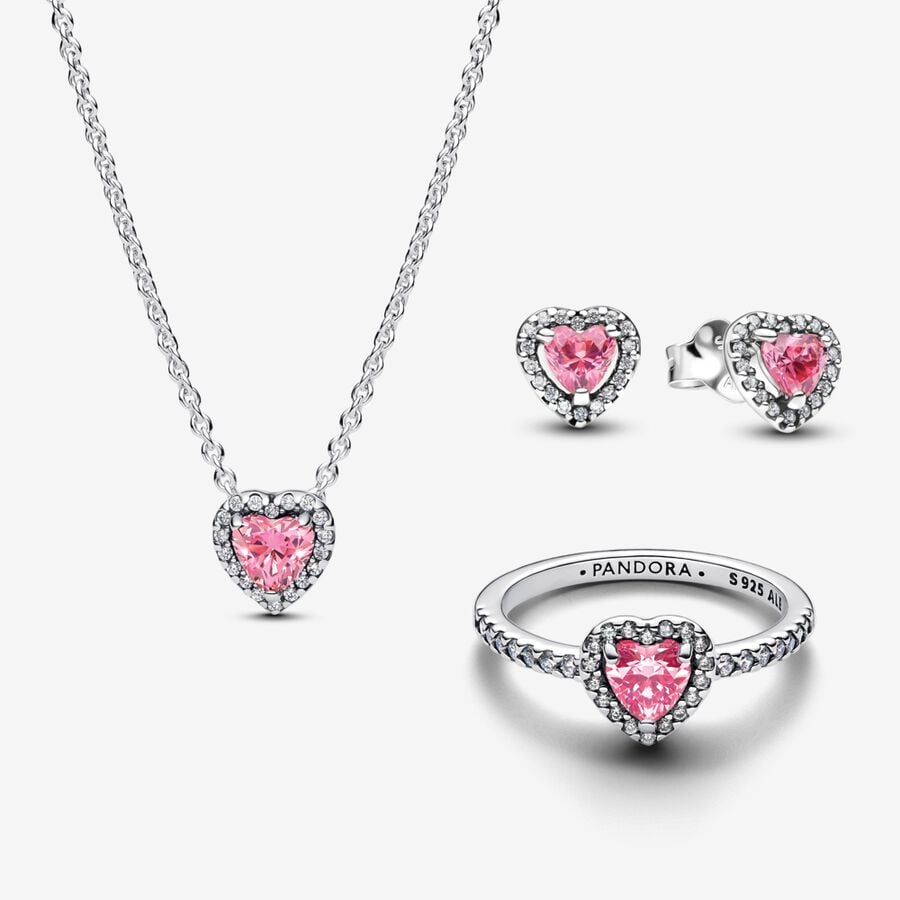Conjunto Coração Elevado Rosa Pink