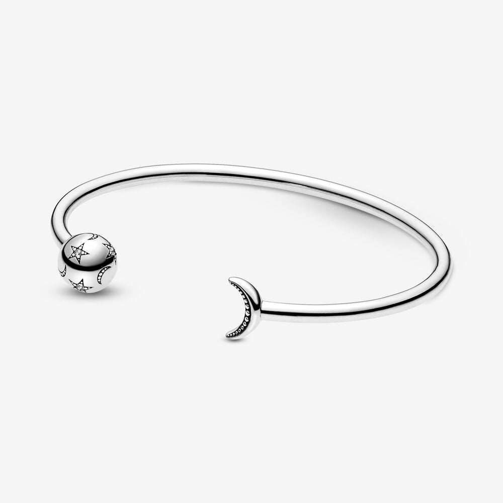 Pulseira Aberta Estrelas e Lua