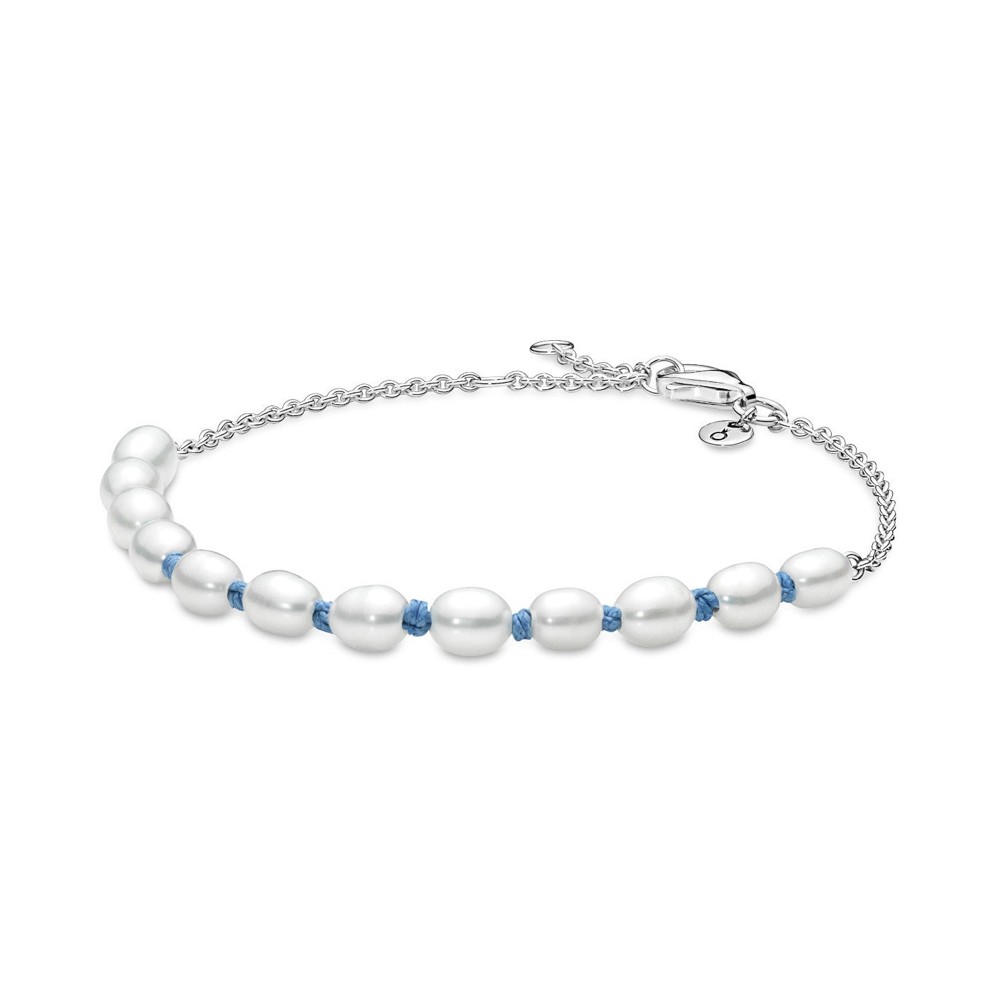 Pulseira de Corrente de Fio Azul de Pérola