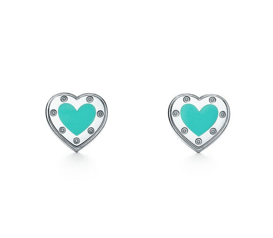 Brincos Love Blue Heart