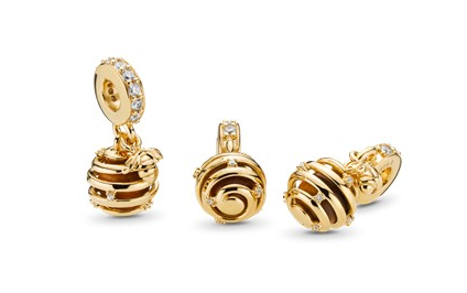 Charm Pendente Colmeia com Pedra Olho de Tigre
