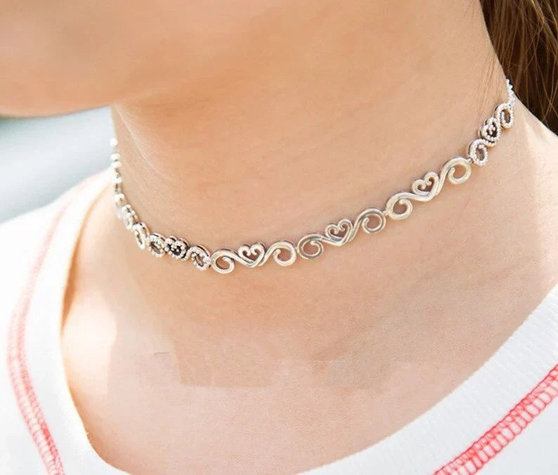 Colar Choker Coração Romântico
