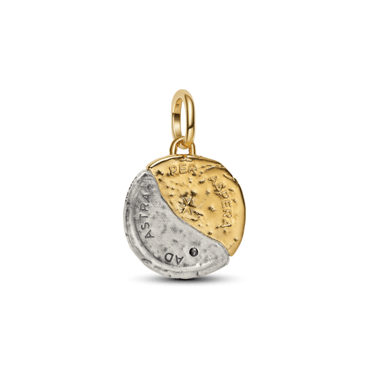 Charm Medalhão Sol E Lua Dois Tons
