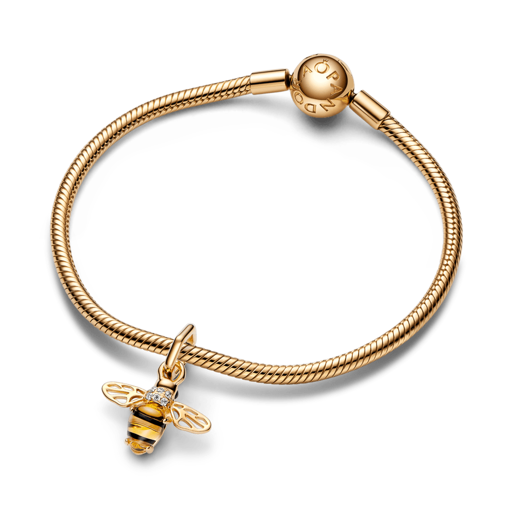 Charm de Ouro Pendente Abelha Brilhante