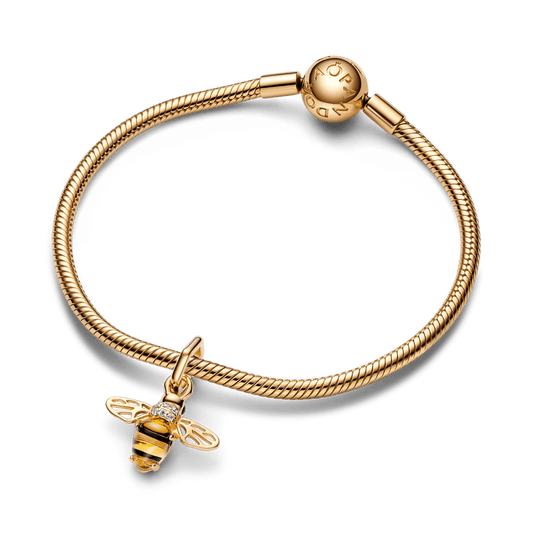 Charm de Ouro Pendente Abelha Brilhante