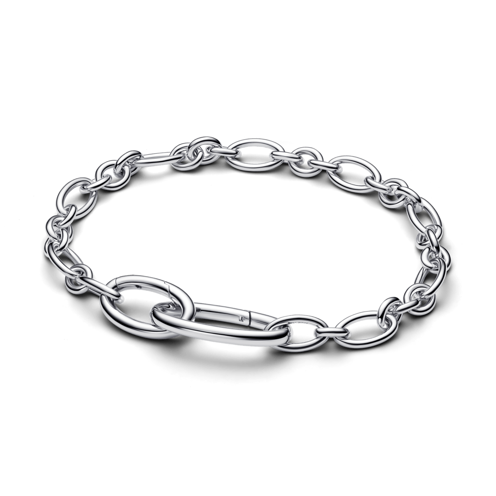 Bracelete De Prata Elos Ovais