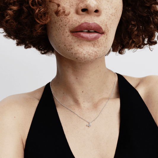 Colar De Prata Pingente Borboleta Brilhante