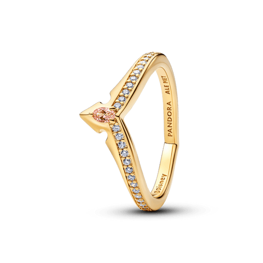 Anel Dourado Disney Princesa Aurora Bela Adormecida
