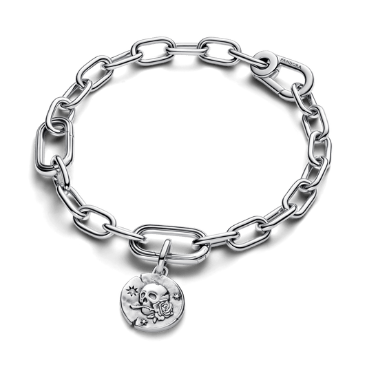 Charm Medalhão Caveira Carpe Diem Prata