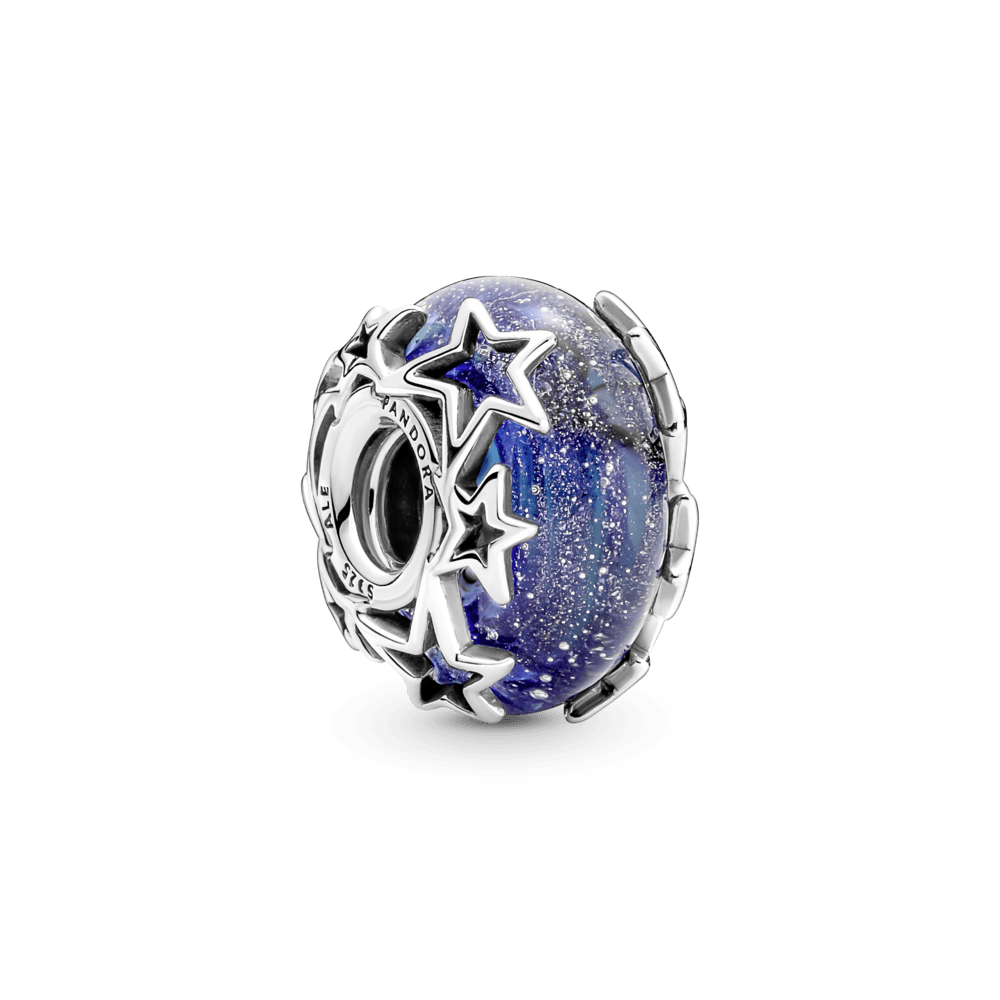 Charm Murano Galaxia Azul E Estrela