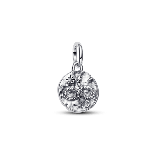Charm Medalhão Serpente E Infinito Prata