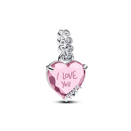 Charm Prata Pendente Mãe Eu Amo Você
