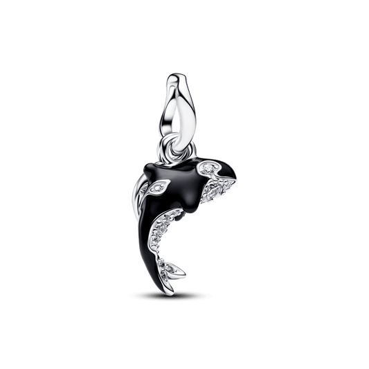 Charm Prata Pendente Orca Brilhante