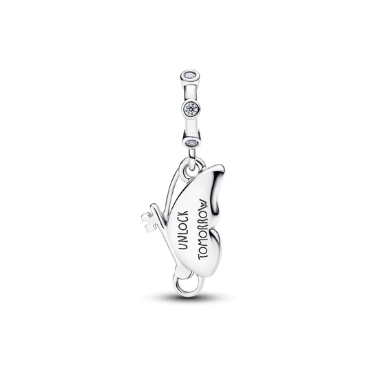Charm Prata Pendente Borboleta Azul Glacial