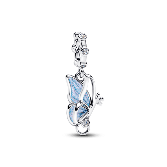 Charm Prata Pendente Borboleta Azul Glacial