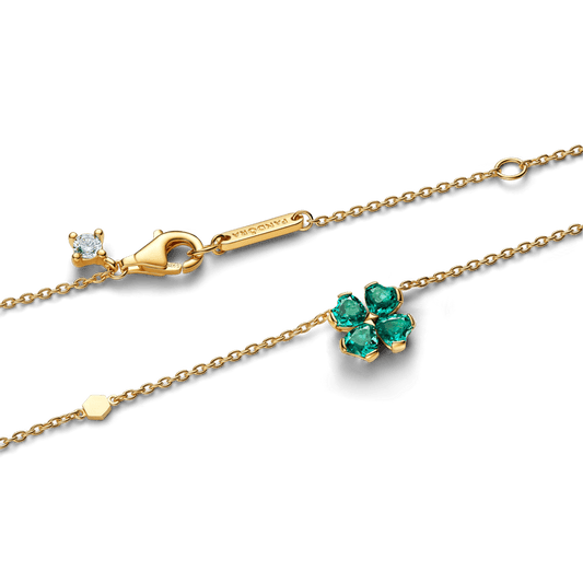 Colar Ouro Pingente Trevo De 4 Folhas Brilhante