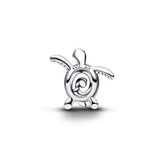 Charm Prata Tartaruga Azul Brilhante