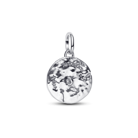 Charm Medalhão Flor De Cerejeira Prata