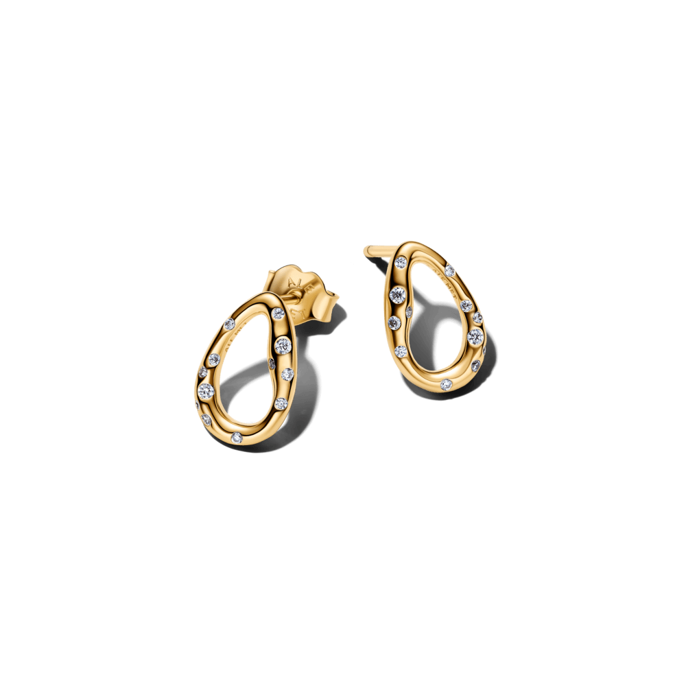 Brinco Circulo Assimetrico Dourado Brilhante