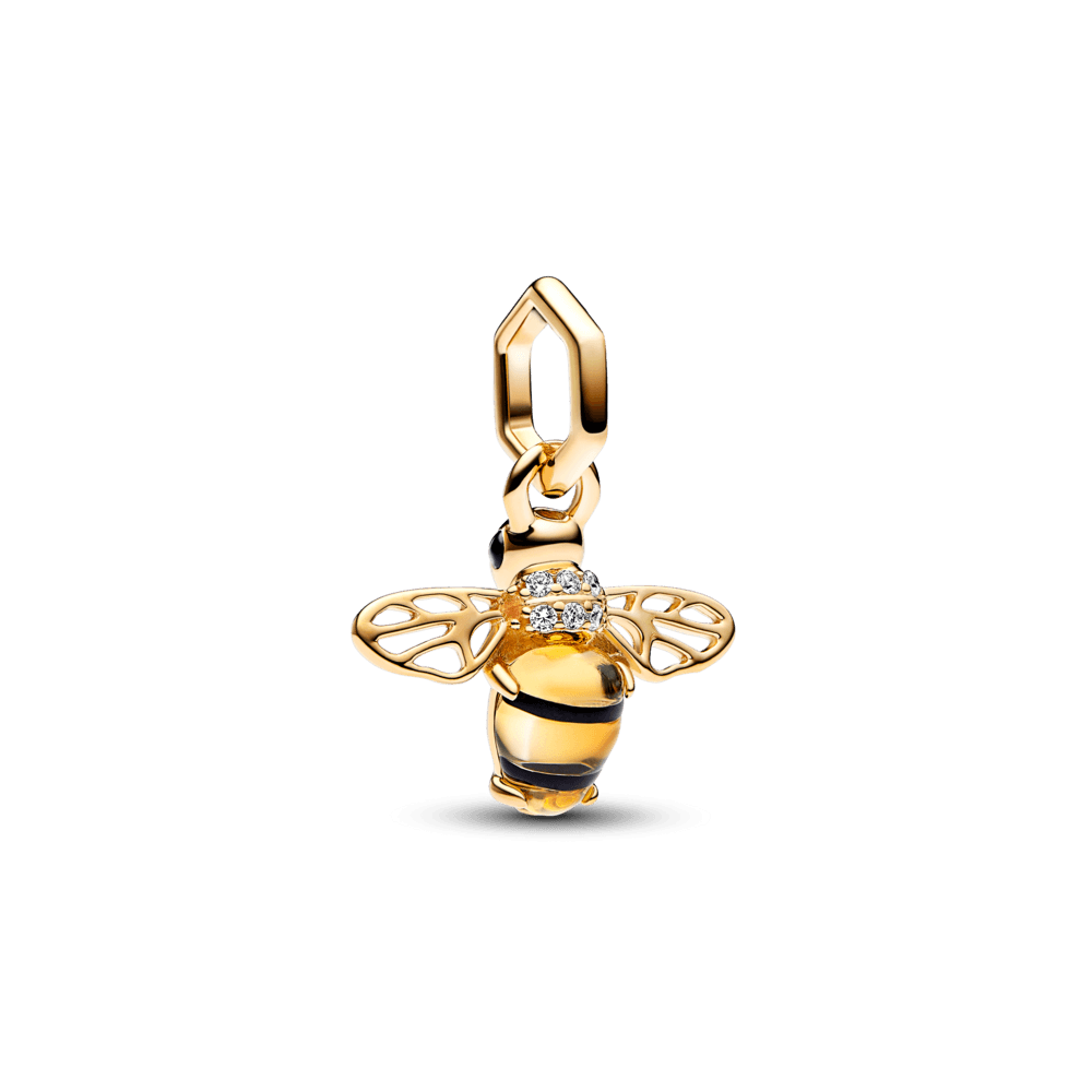 Charm de Ouro Pendente Abelha Brilhante