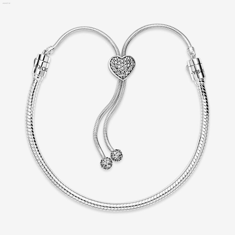 Pulseira Prata Ajustável Deslizante