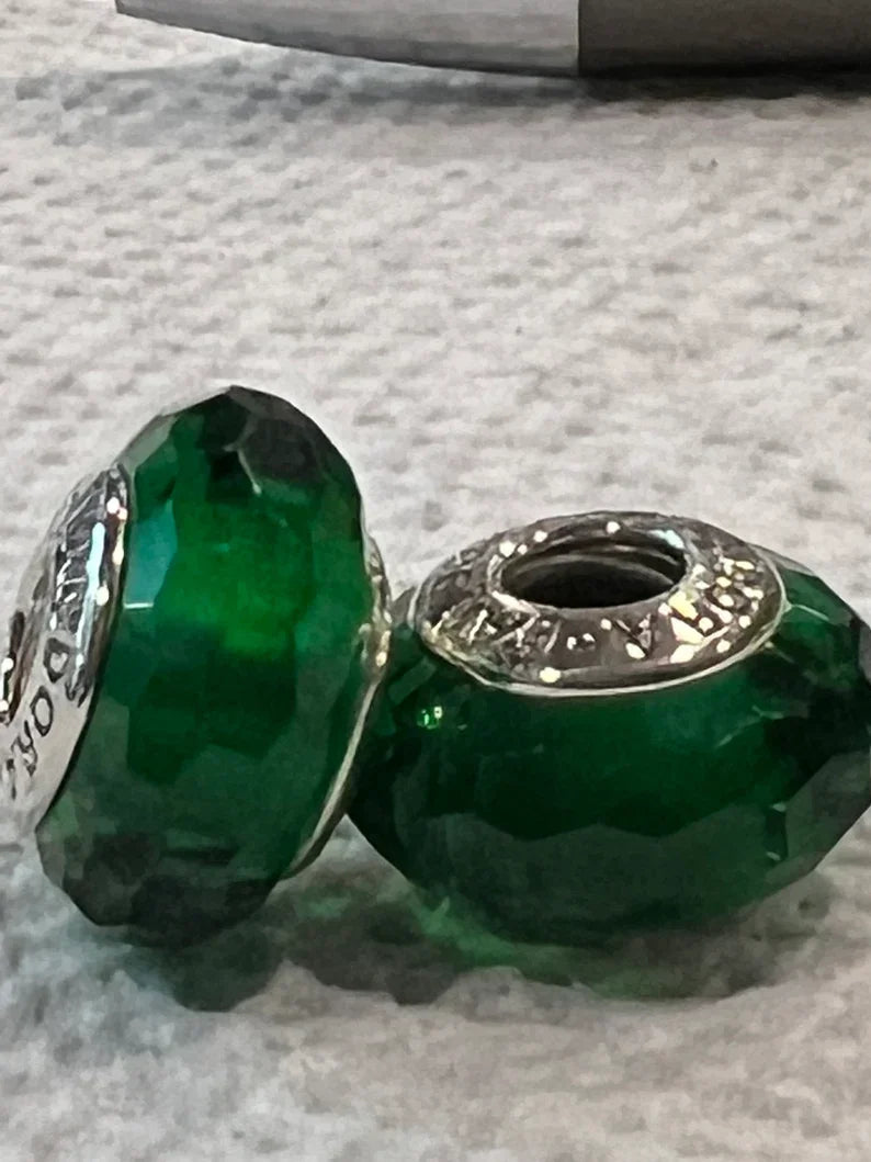 Charm Murano Verde e Amarelo